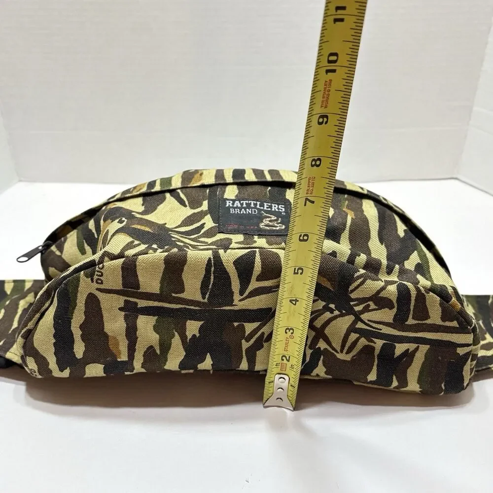 Vintage 80s 90s Rattlers Brand x Ducks Unlimited Tiger Stripe Camo Fanny Pack